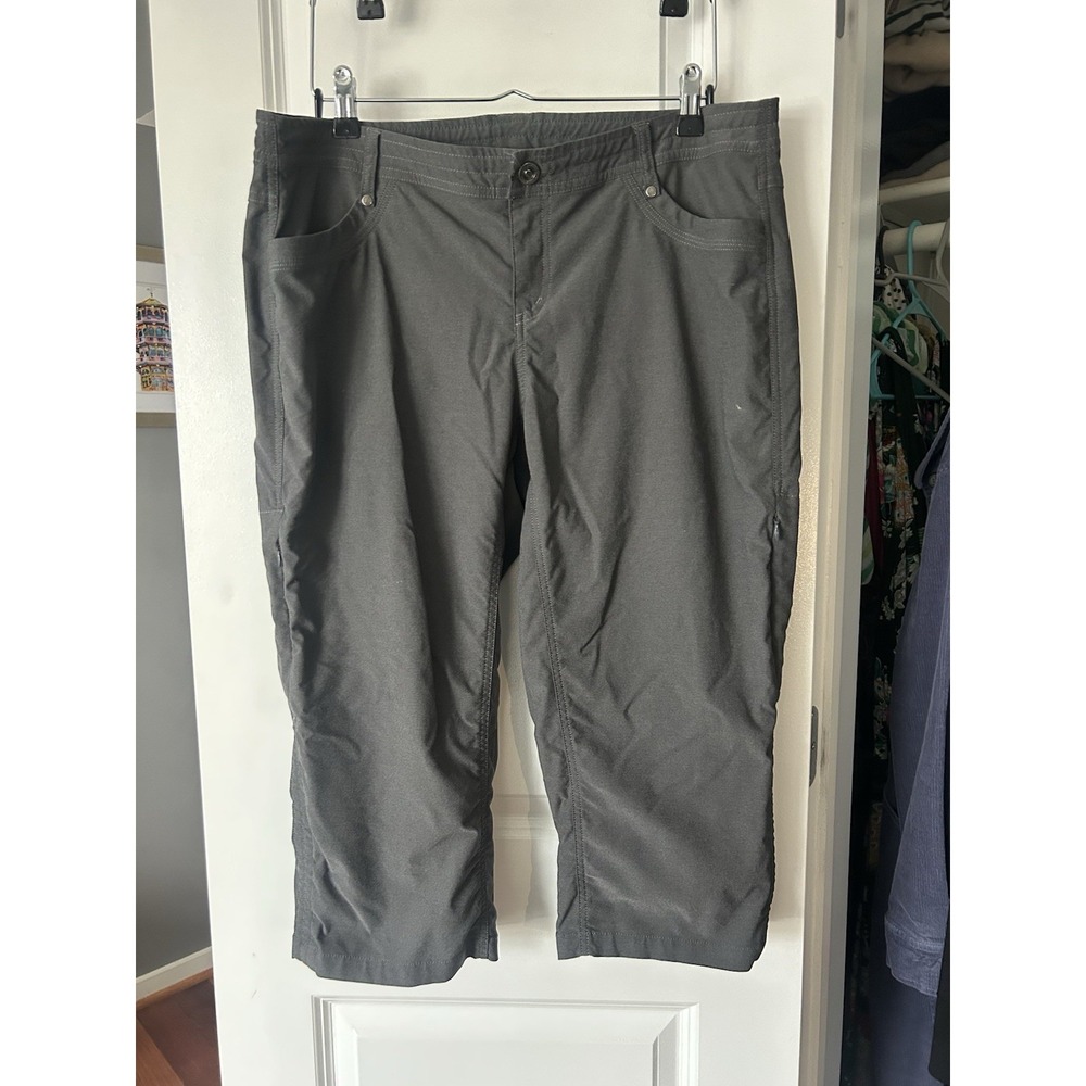 Kuhl Women's Size 14 Gray Nylon Straight Leg Trekr Capri Outerwear Pants
